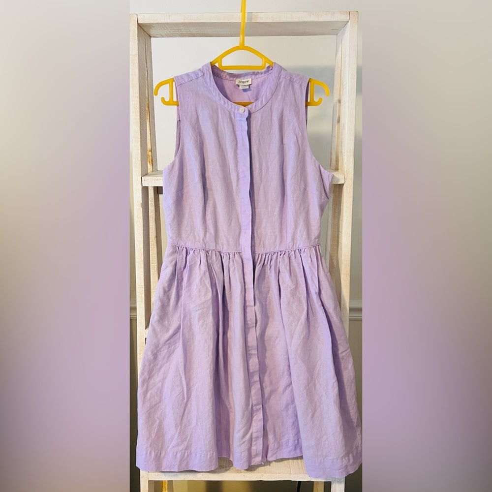 J. Crew Lavender Sleeveless Button-up Dress